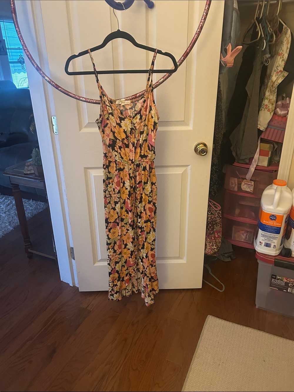 Rewind Black Floral Maxi Dress with Yellow & Pink Flowers